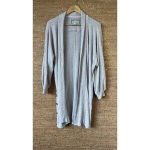 Anthropologie Saturday Sunday Ribbed Long Cardigan Size S Side Buttons Stretch